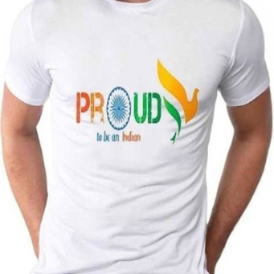 Indian Flag Printed Polyester T-Shirt
