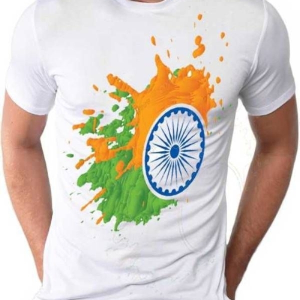 Indian Flag Printed Polyester T-Shirt*
