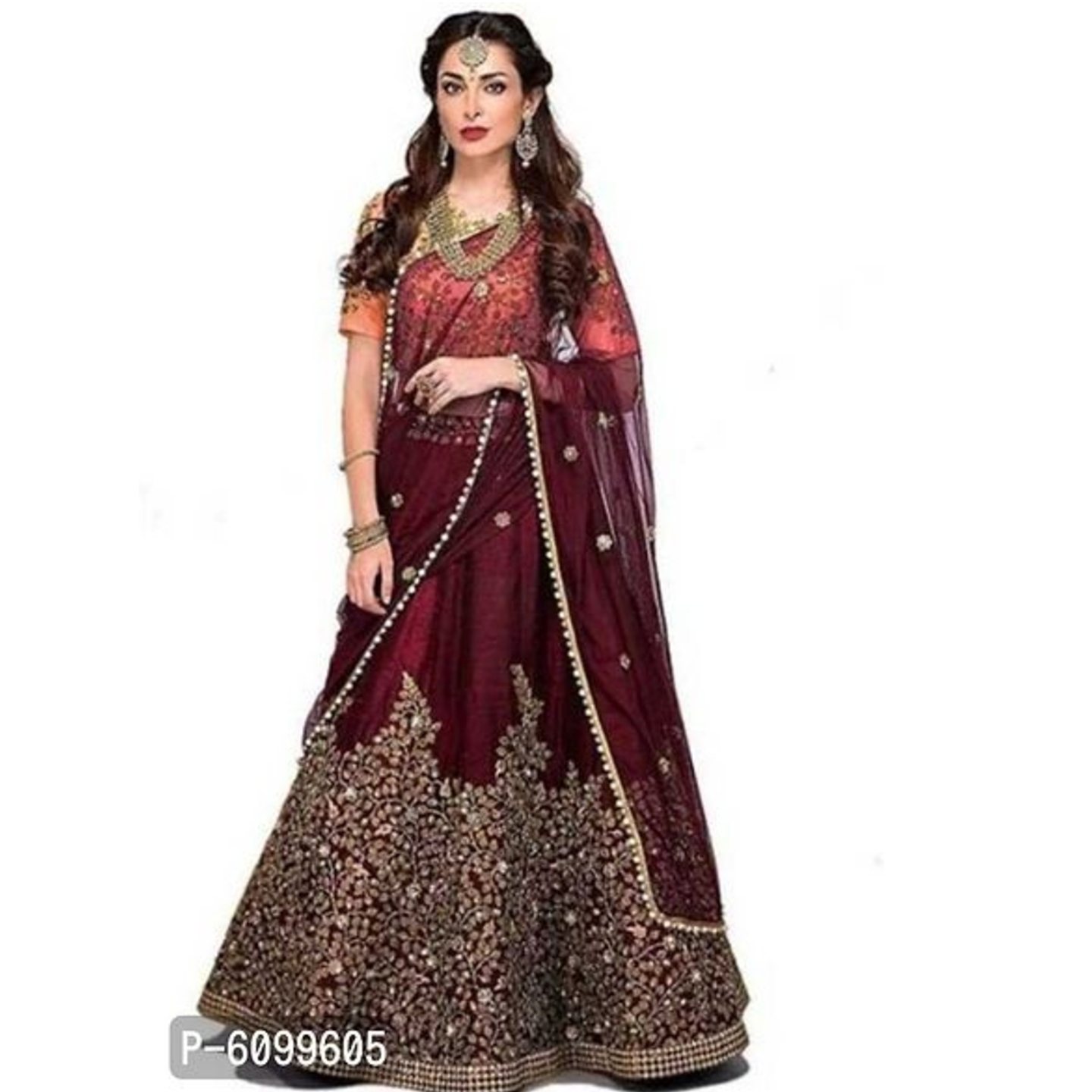 Beautiful Satin Silk Embroidered Semi Stitched Lehenga Choli