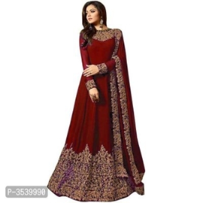 *Stylish Embroidered Anarkali Gown With Dupatta*