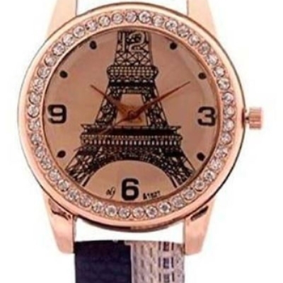 Black Peach Paris Style Analogue Watch For Women