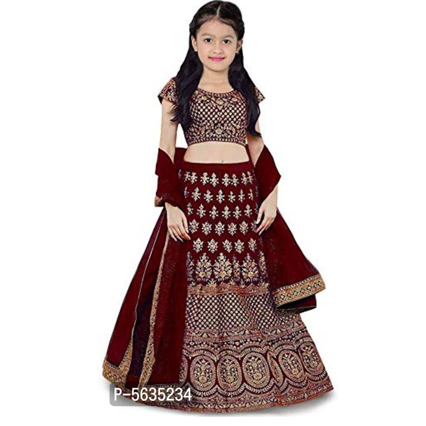 Stylish Satin Embroidered Lehenga Choli With Dupatta Set For Women