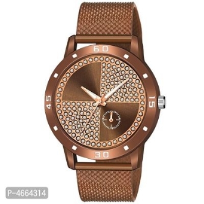 Stylish Metal Brown Analog Watch For Men