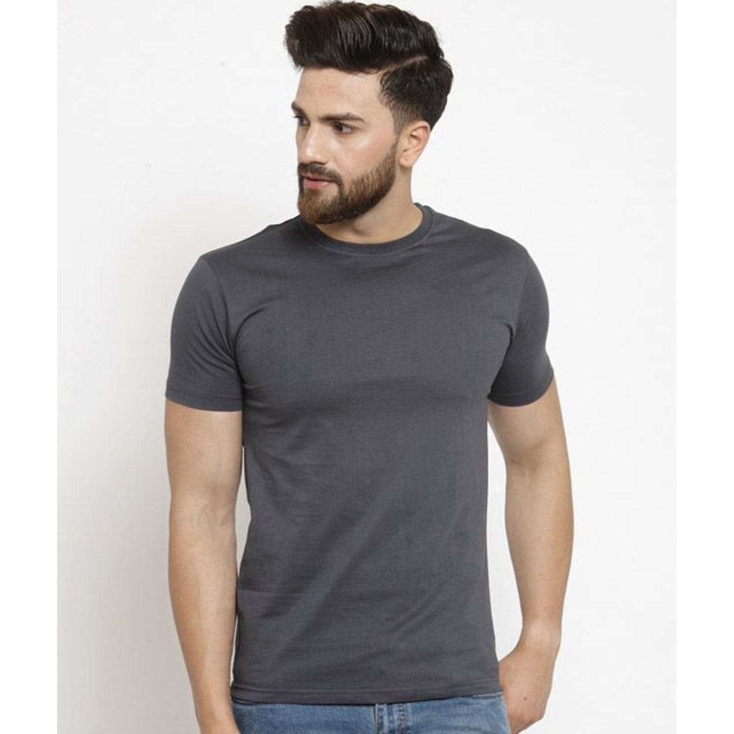 TKAMEEZ Basic Stone Grey T-Shirt