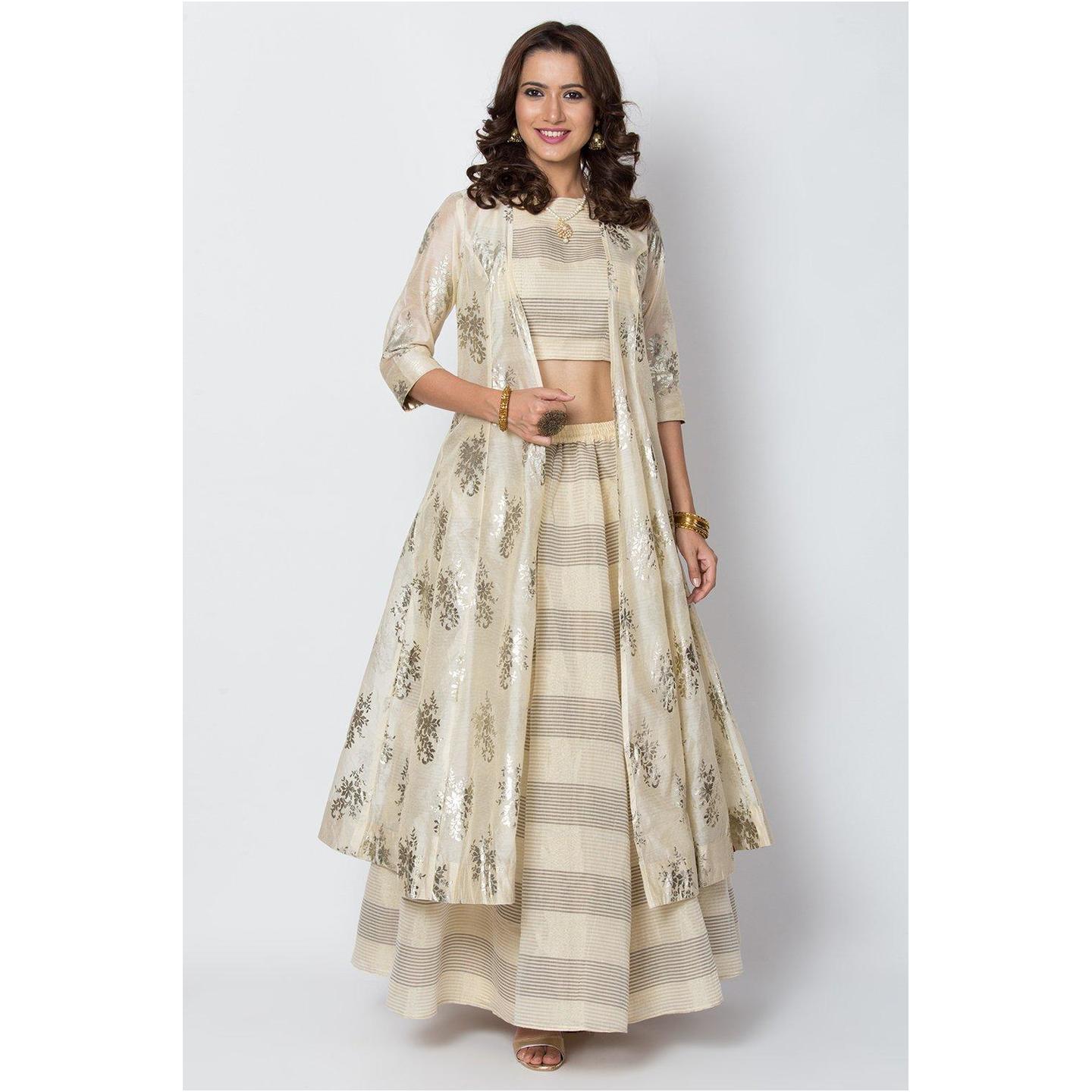 Light Beige Poly Cotton Three Piece Set