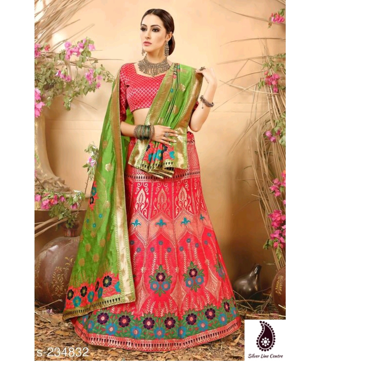 Womens Magnificient Banarsi Silk Lehenga Manasa