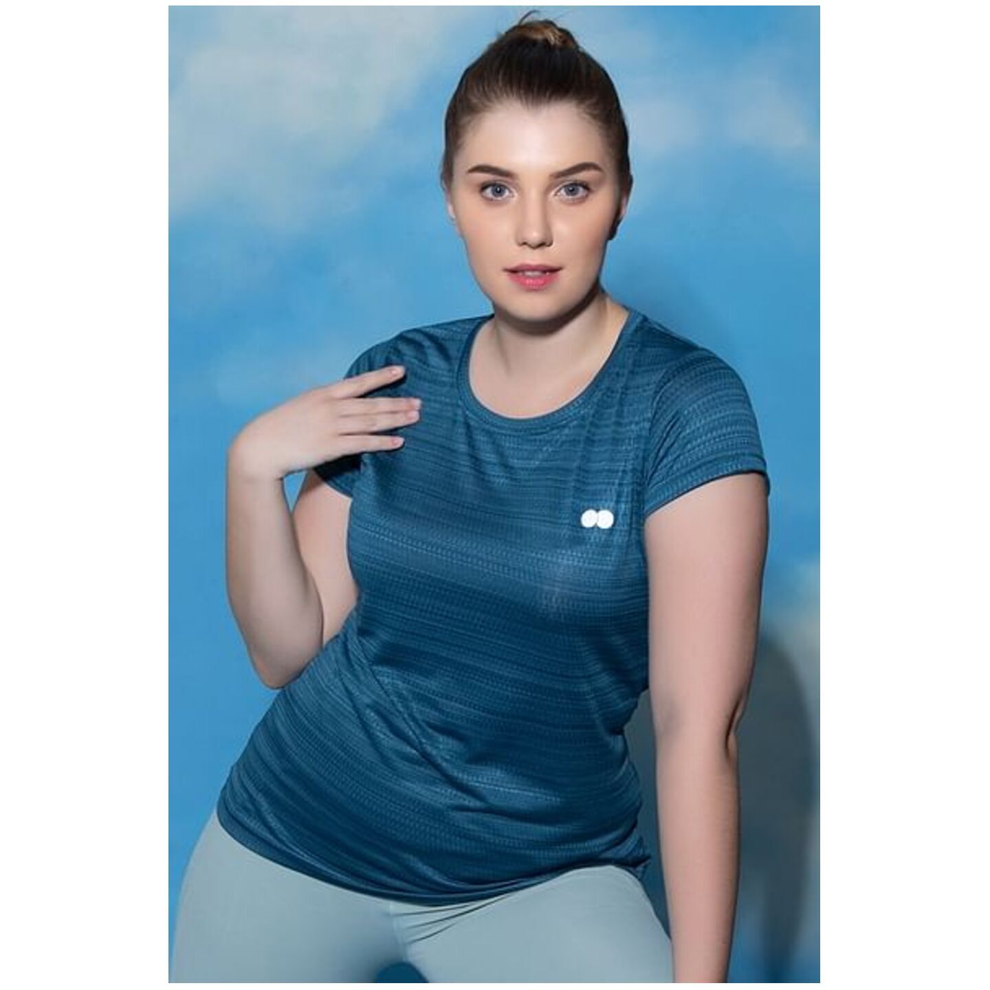 Comfort-Fit Active T-shirt in Teal Blue