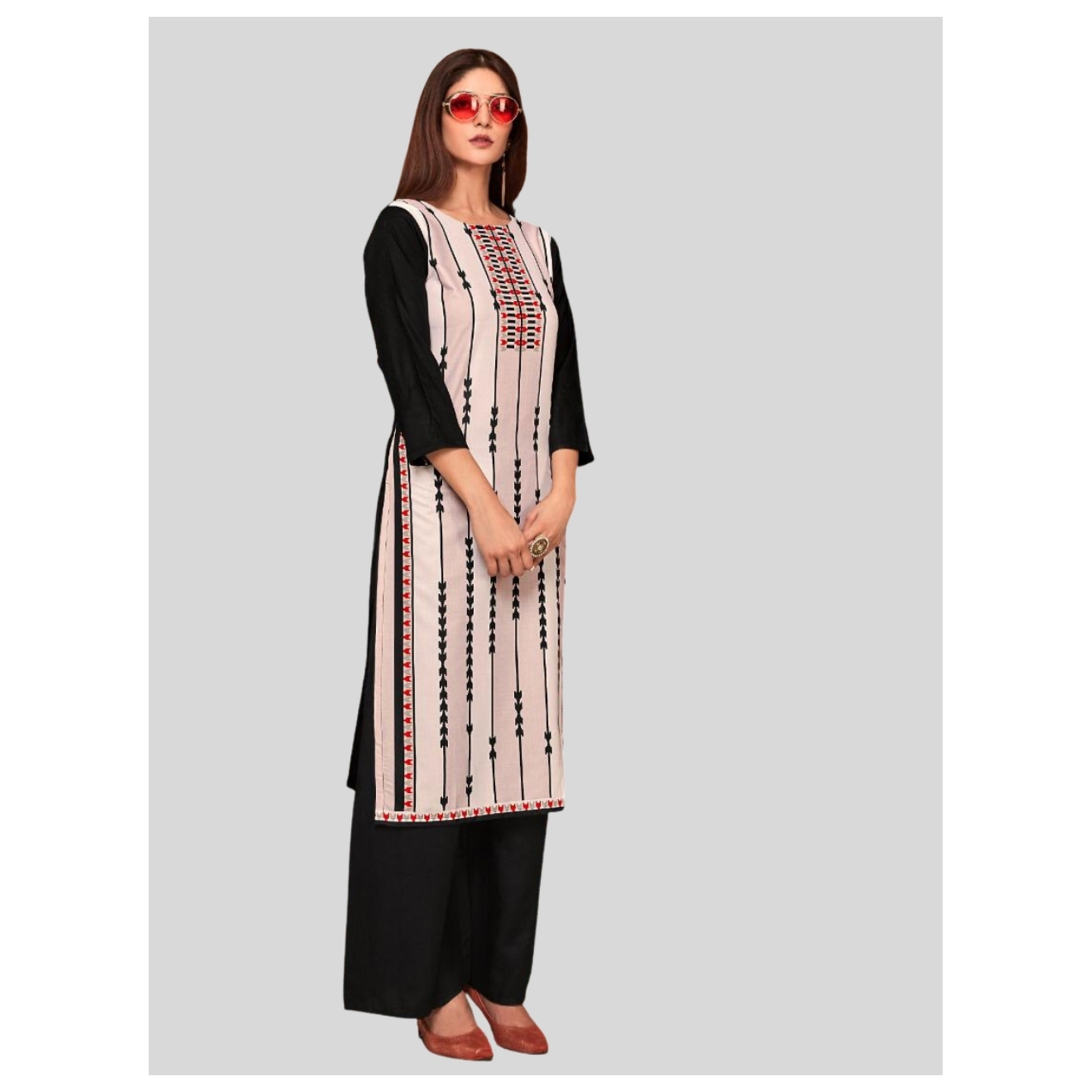 BLACK DIGITAL PRINT KURTA SET