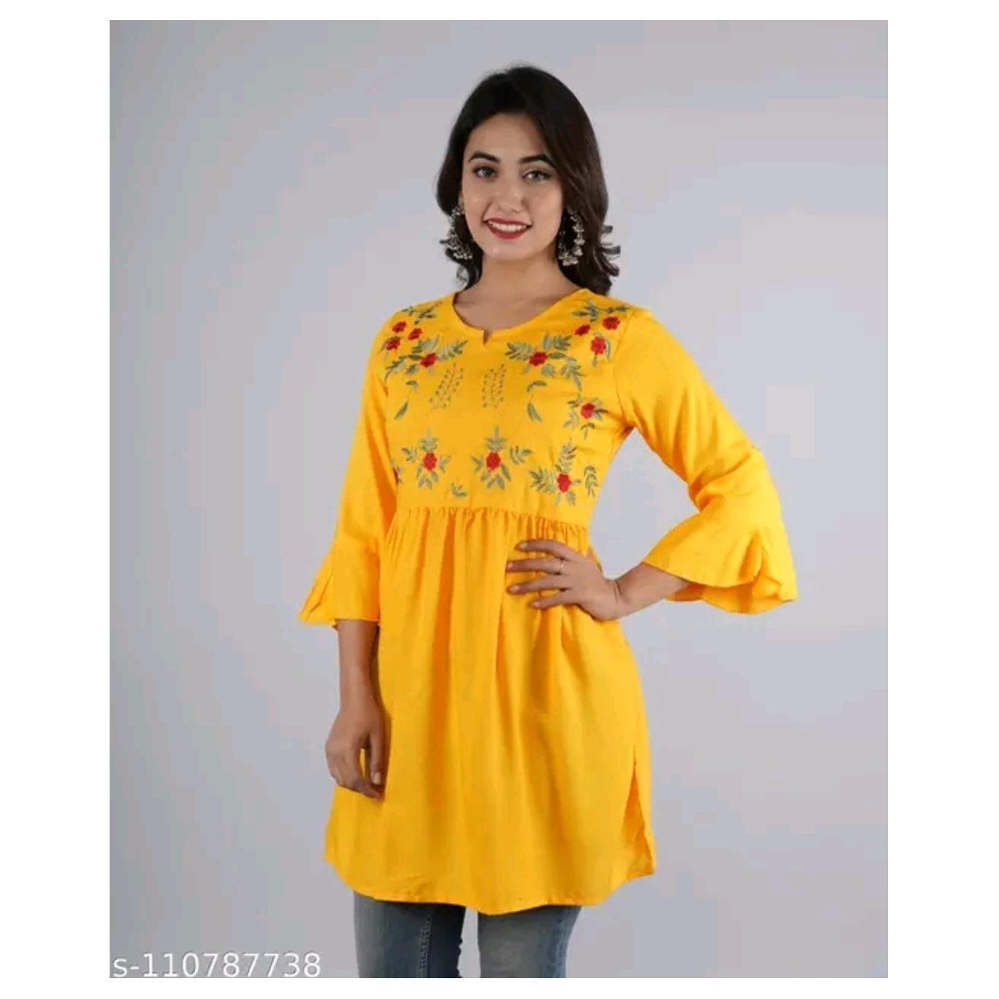 Fashionista Women's Rayon Embroidered Flared/A-Line  Tops & Tunics