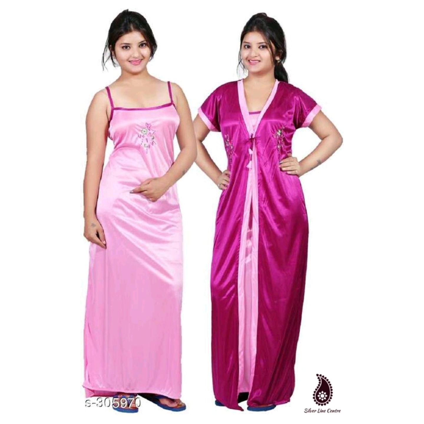 Womens Flare Satin Nightwears