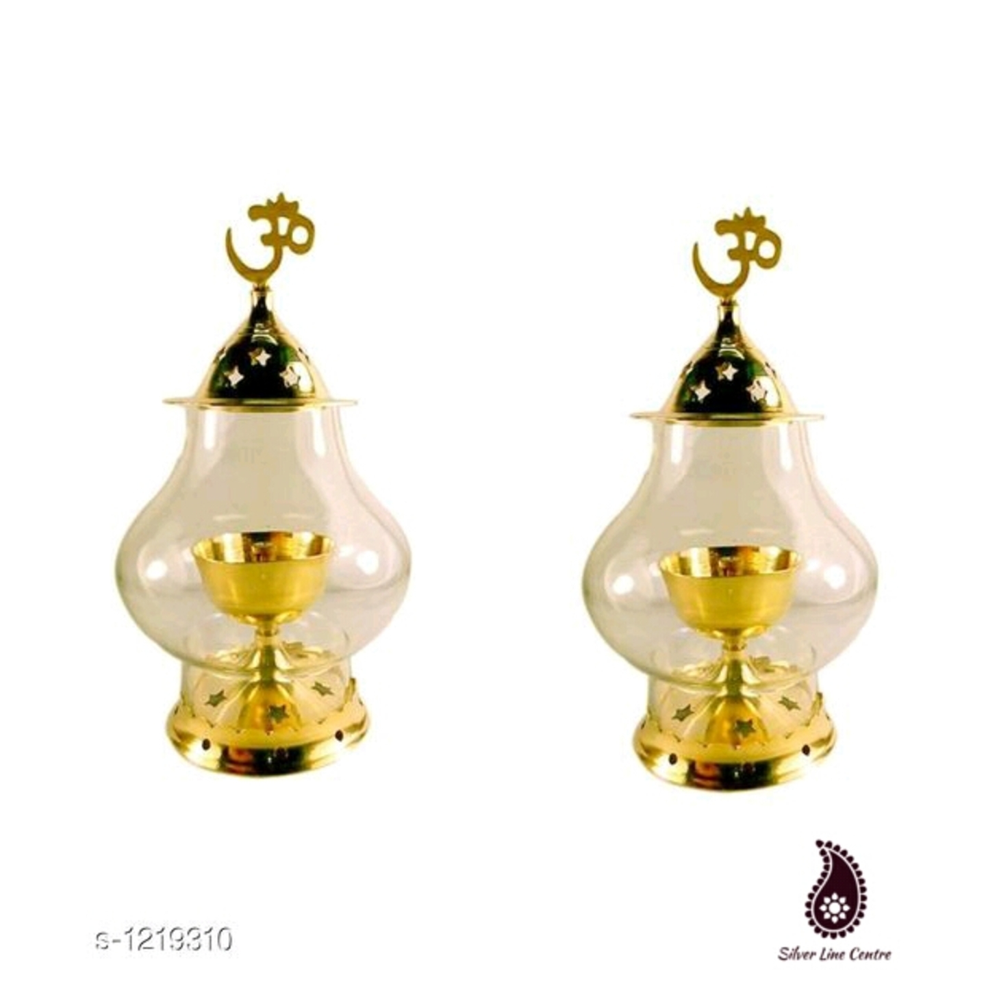 Traditional Brass & Glass Dia 2 pcs