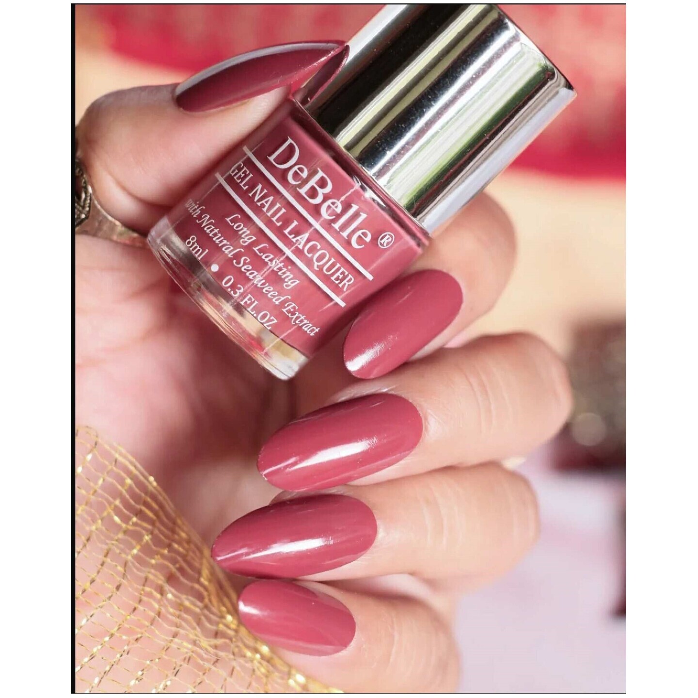 DEBELLE GEL NAIL LACQUER SCARLET RUBY - (PASTEL BURGUNDY NAIL POLISH), 8ML 