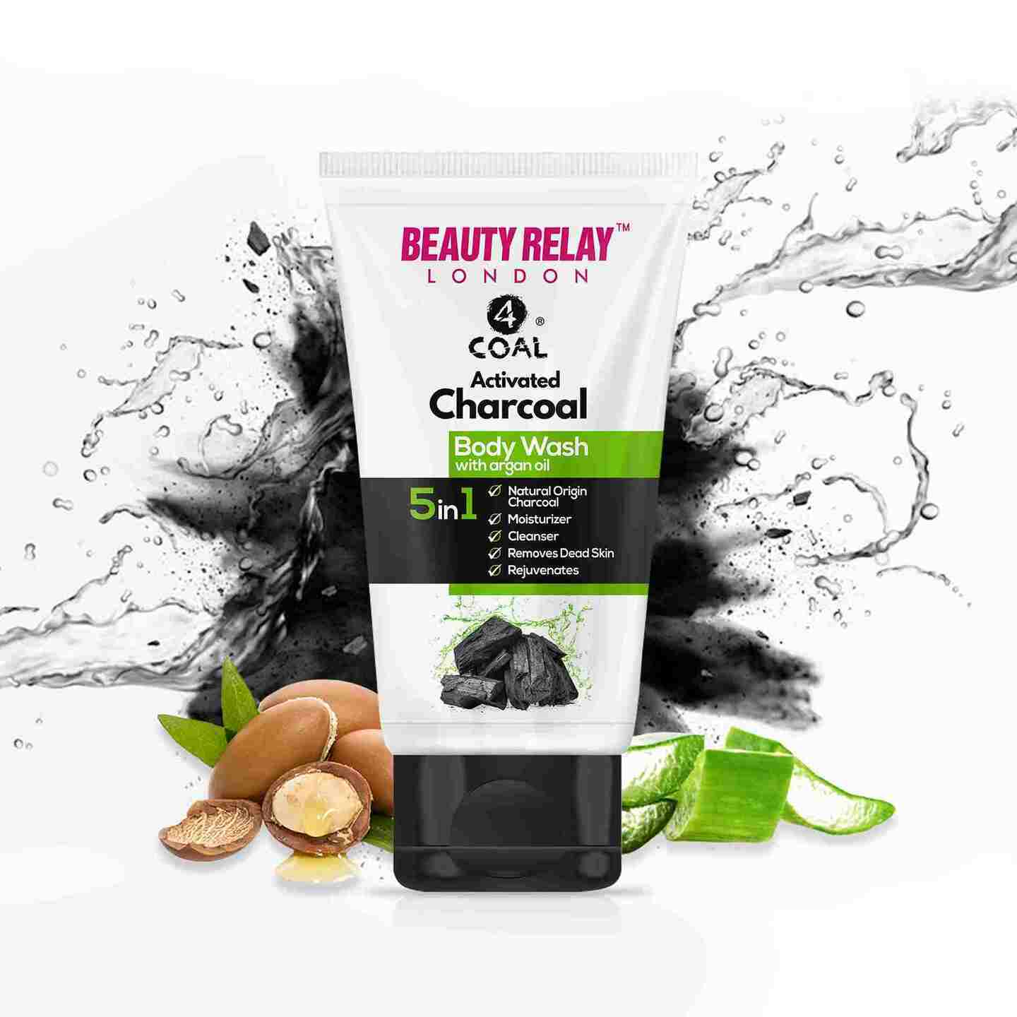 Activated Charcoal Body Wash Activated Charcoal Body Wash With Cinnamon Oil, Aloe vera, Argan Oil, Mulberry Size-200 ml