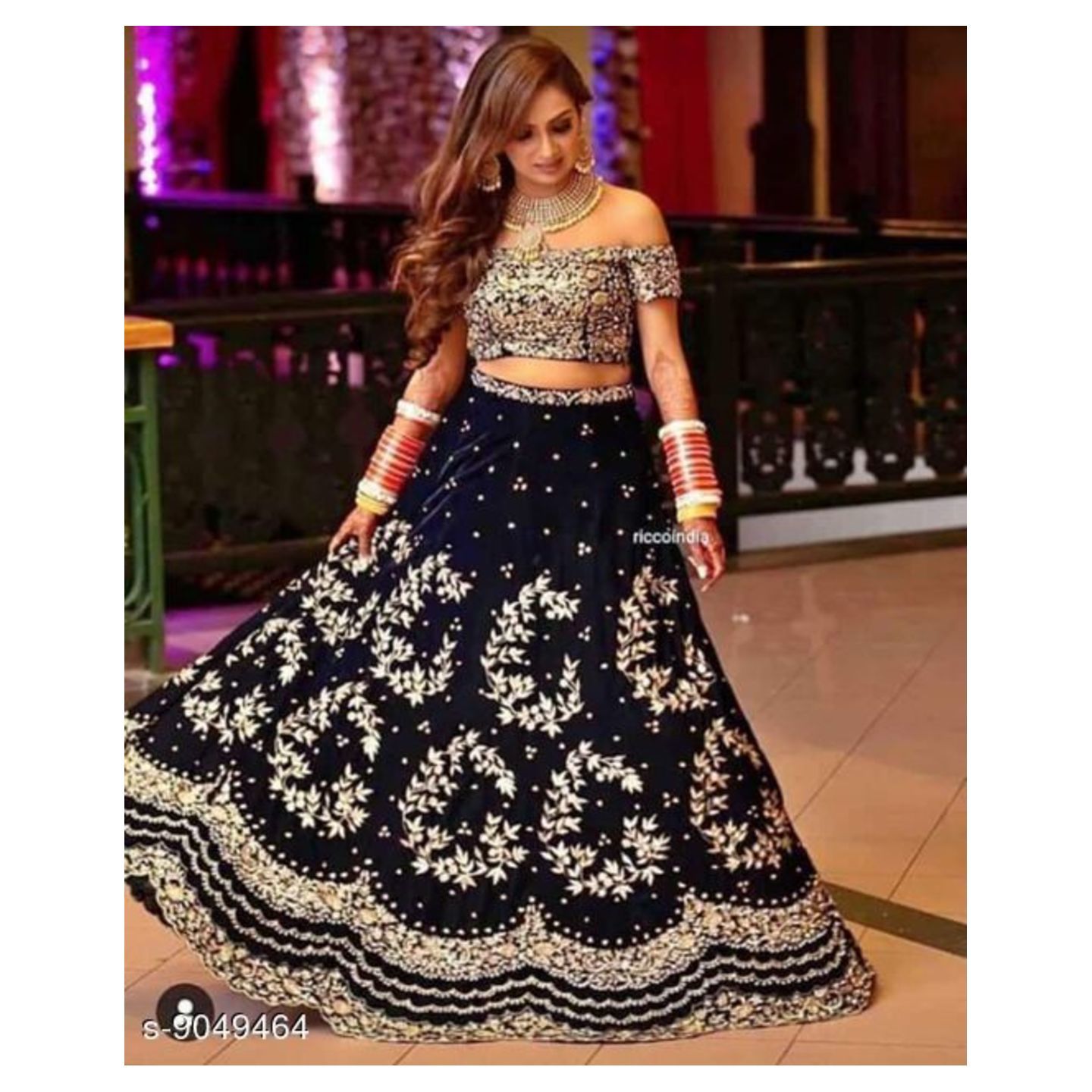  Designer Embroidered  Lehenga Choli with Dupatta Set-Semi Stitched