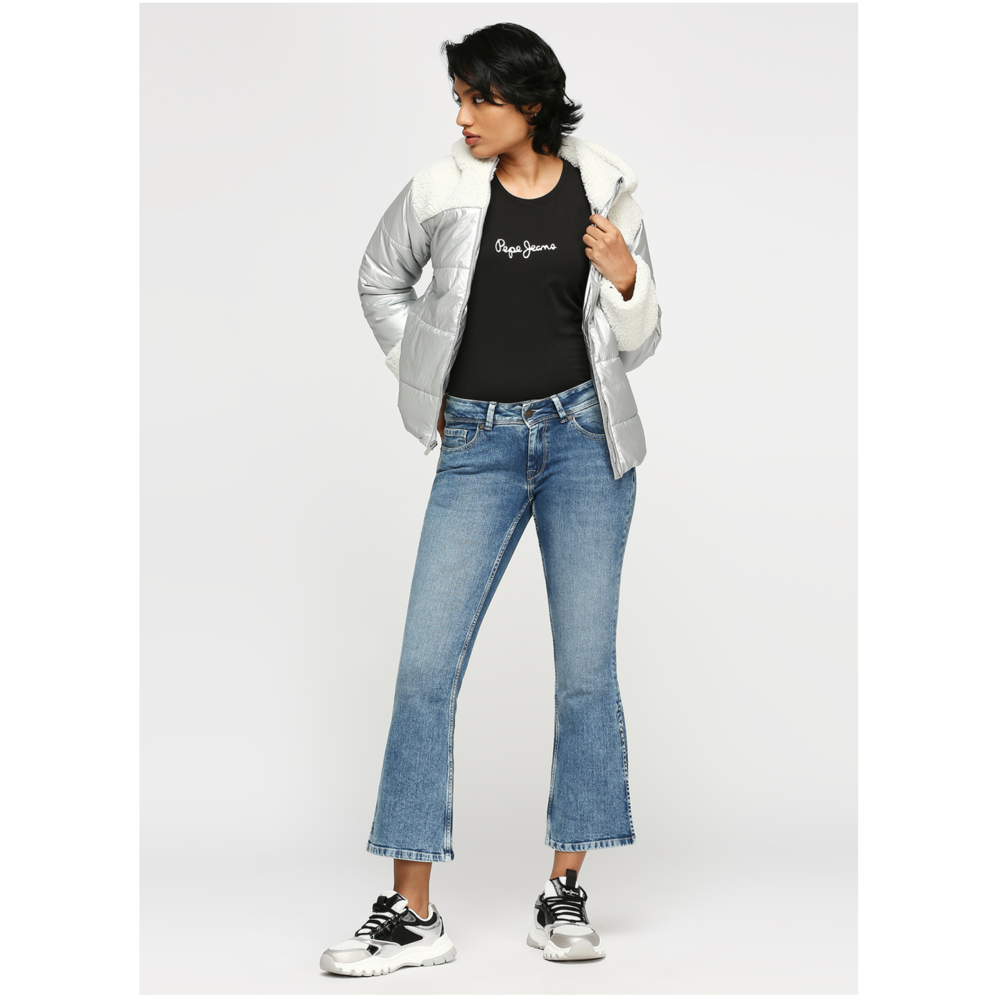 Blue Pimlico Mid Rise Flare Jeans