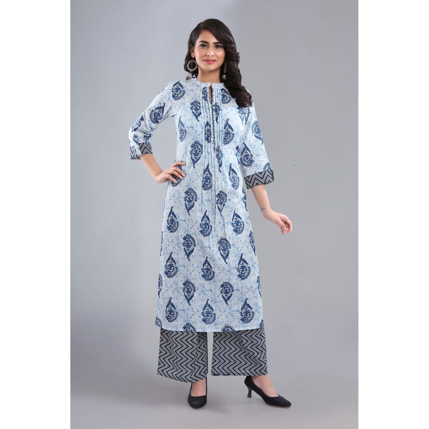 Shibori Sky Blue Kurta set