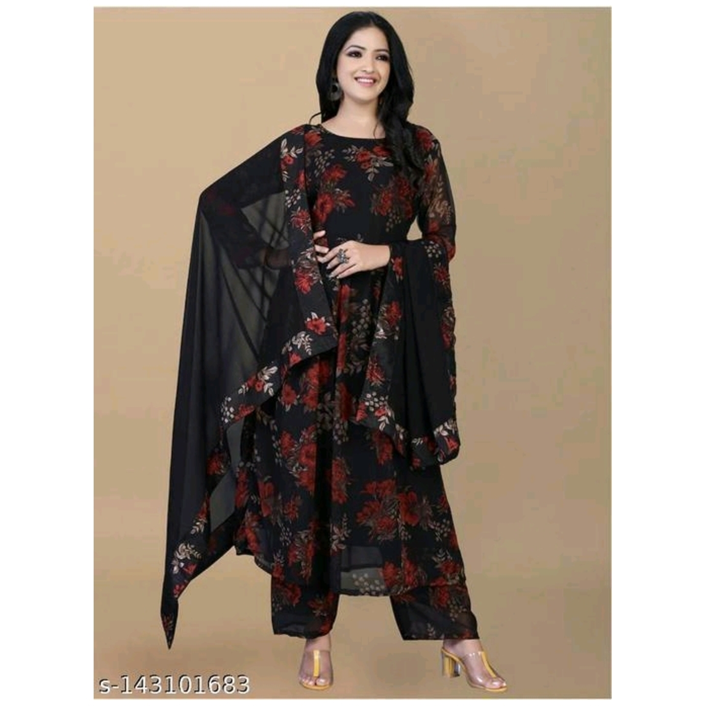 Designer Voguish Women's Black Printed Kurta Sets*