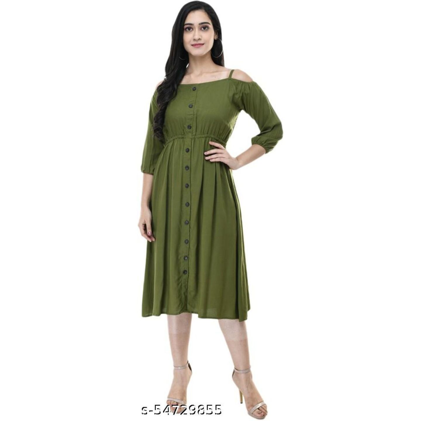 Mixcult Women High Low Green Dress