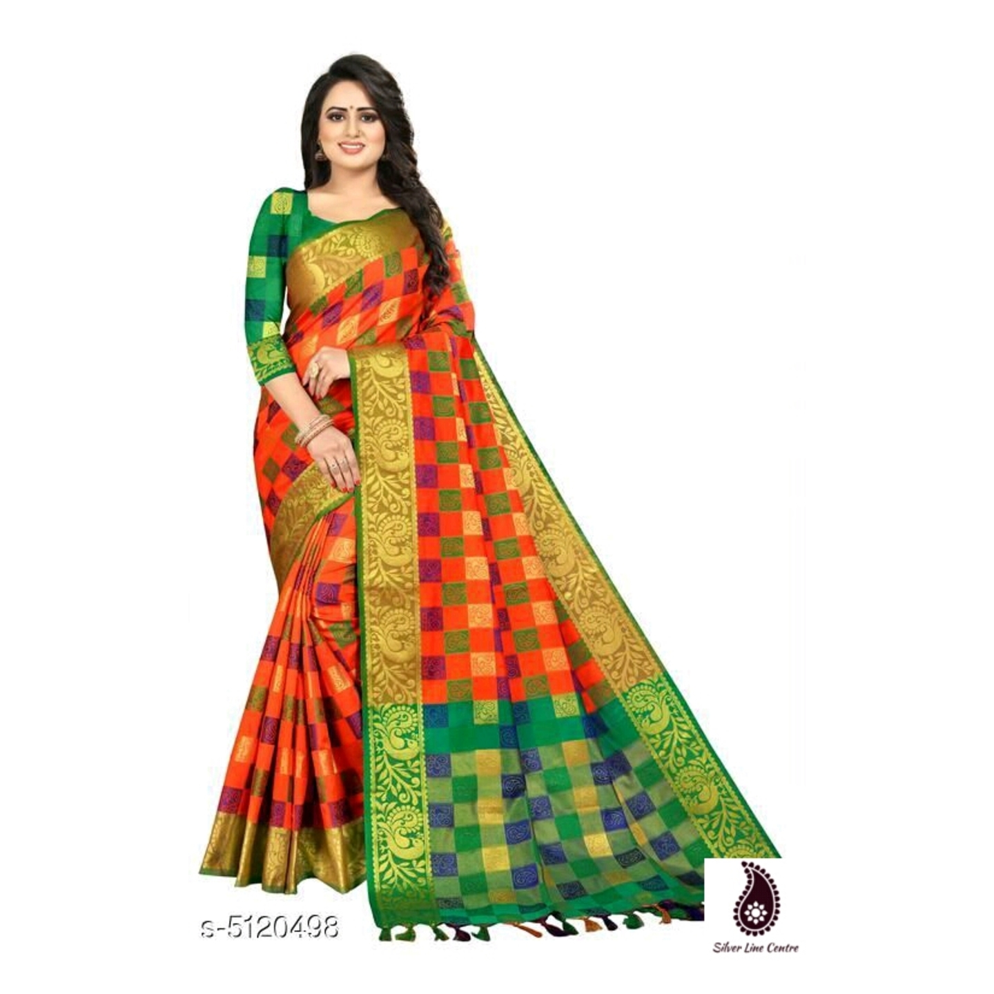 Women's Self Design Kanjivaram Cotton Silk