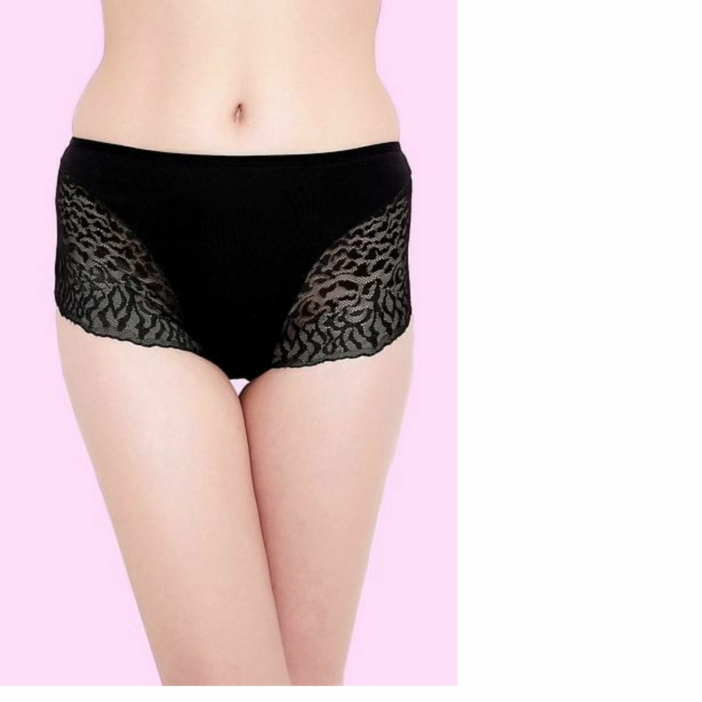 Cotton High Waist Hipster with Lace Wings