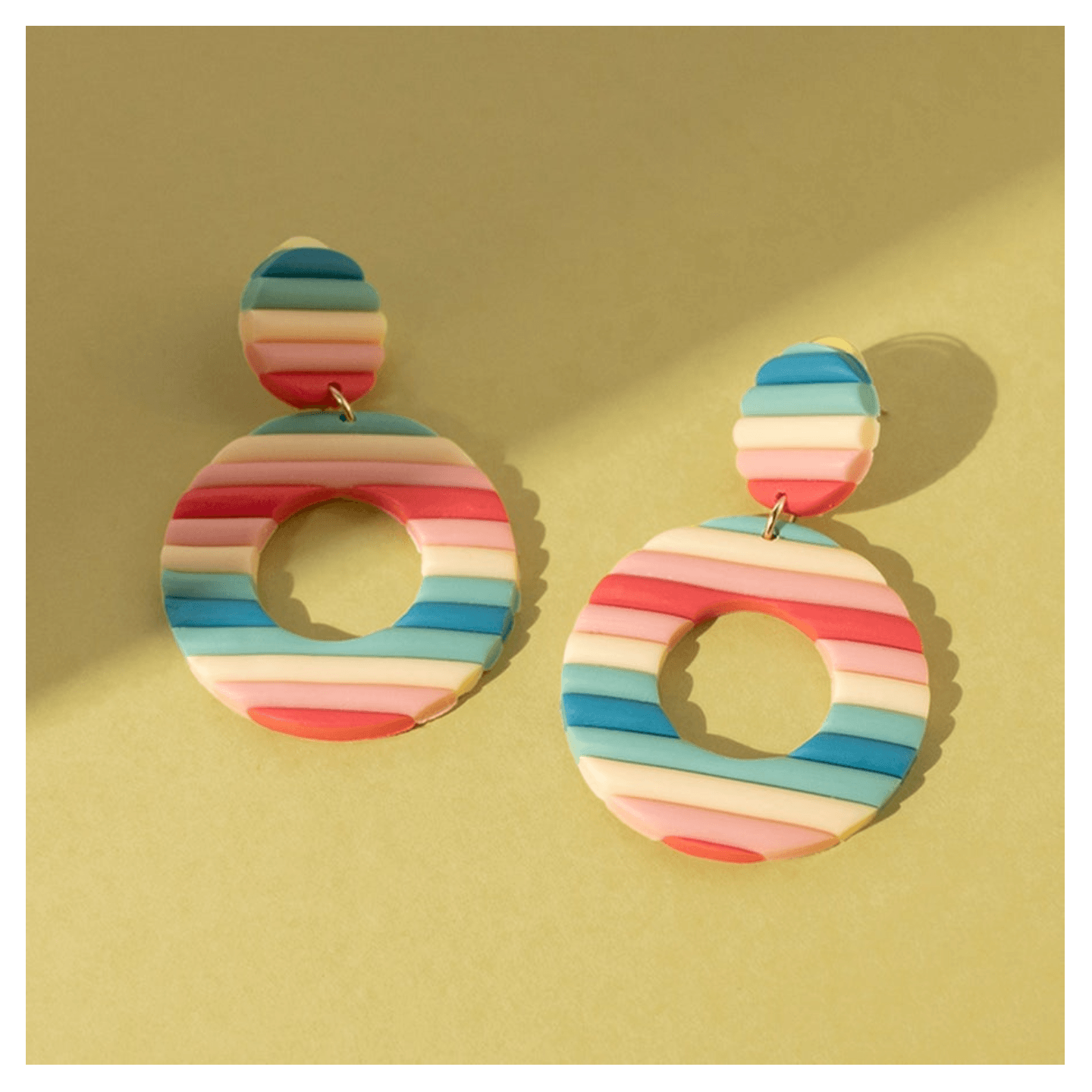 Rainbow Polymer Clay Earring 