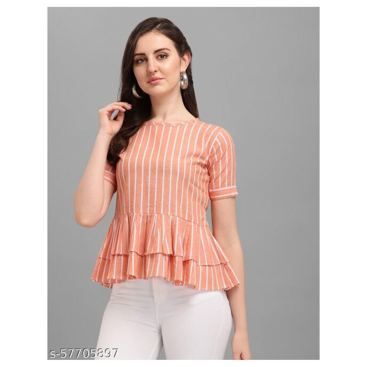 Cotton Striped Western Top