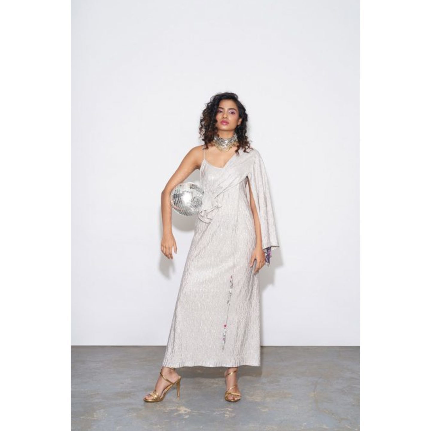 SILVER SLIP DRESS
