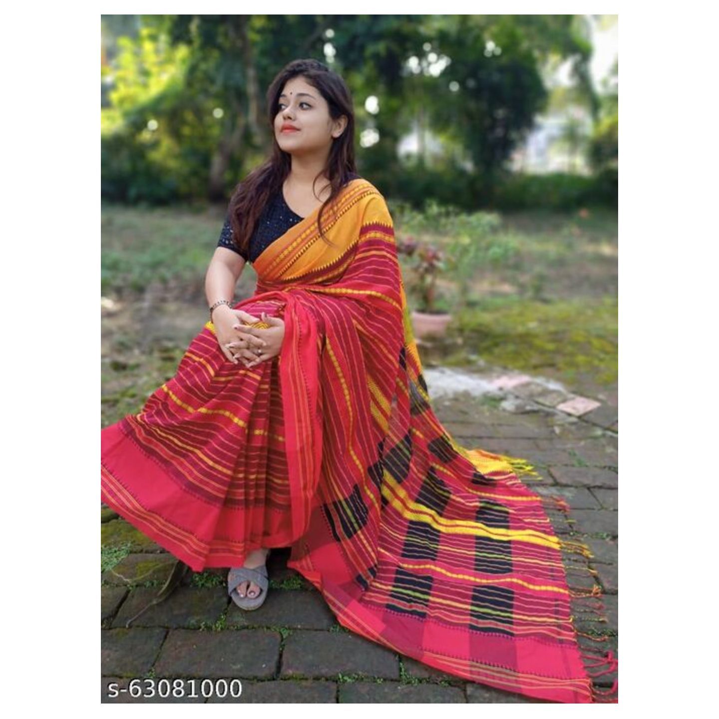 Khadi cotton dhonekhali Saree 