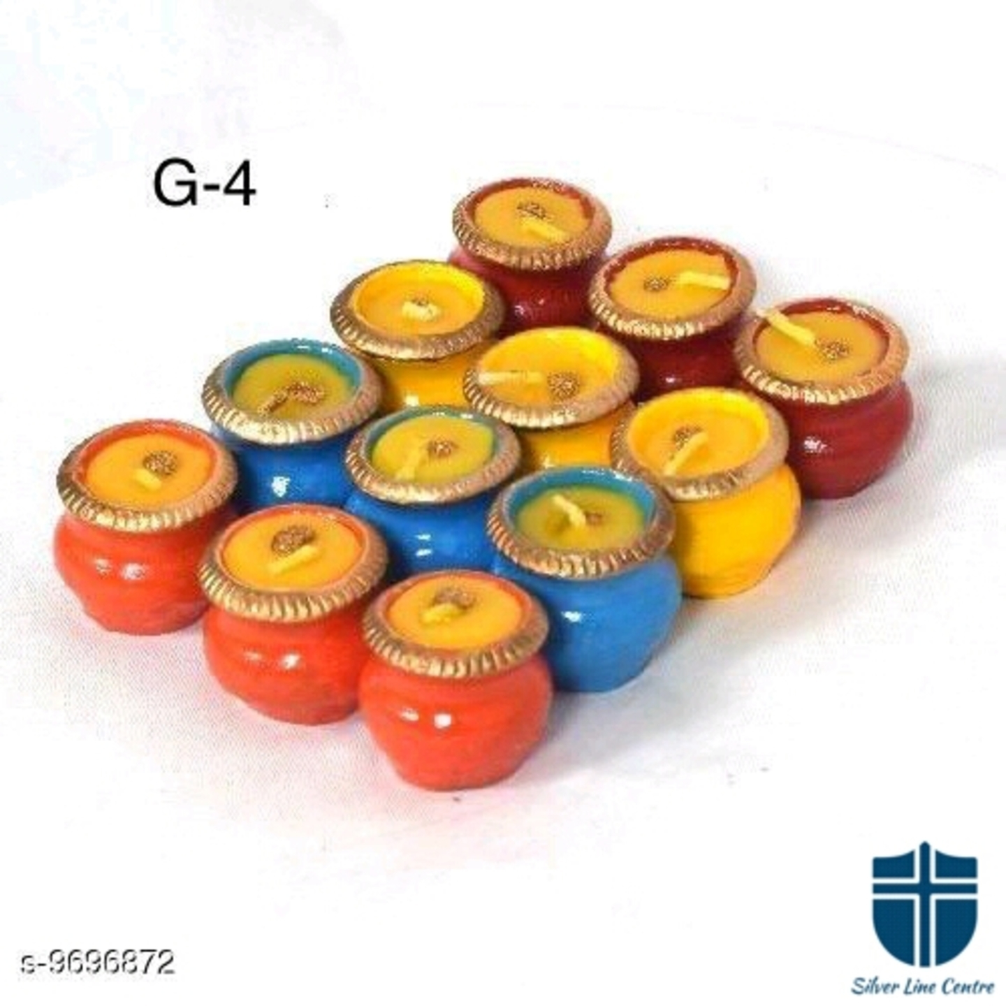 Multicolor Mutki Diyas For Diwali Set of 12