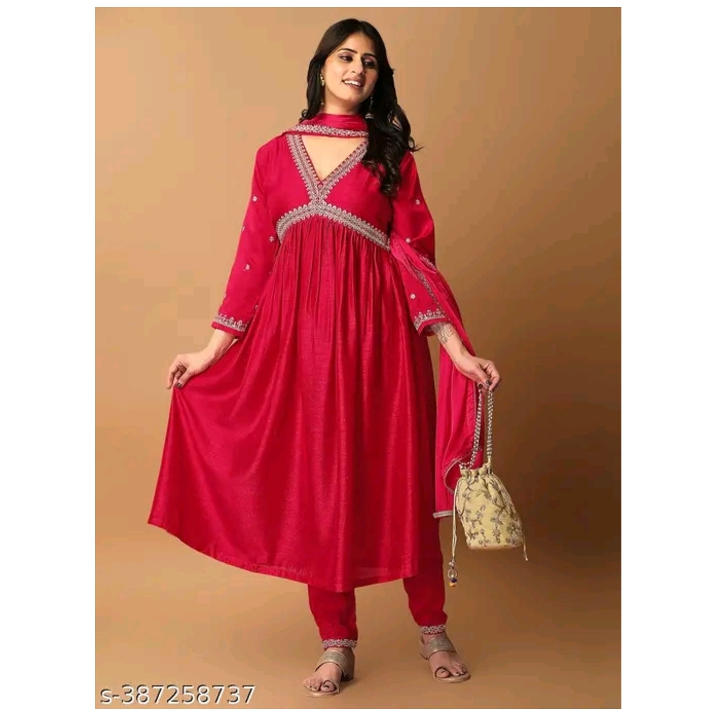 New Designer Women's Vichitra Dupatta Sets with Embroidered Work 