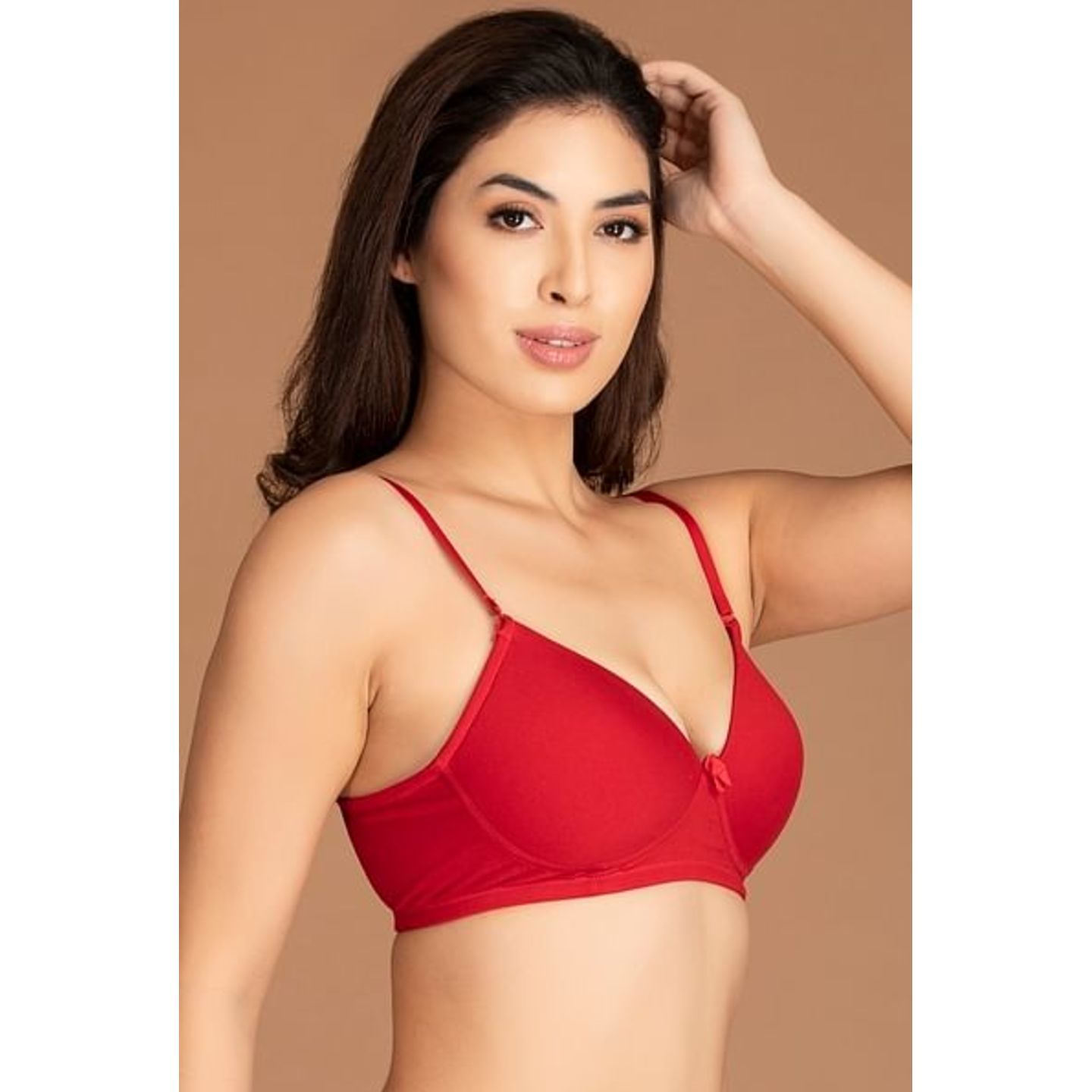 Padded Non-Wired Full Coverage Multiway T-Shirt Bra in Red