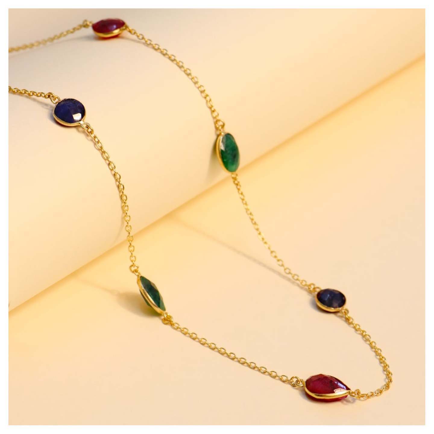 Multi Colored Gemstones Convertible Necklace