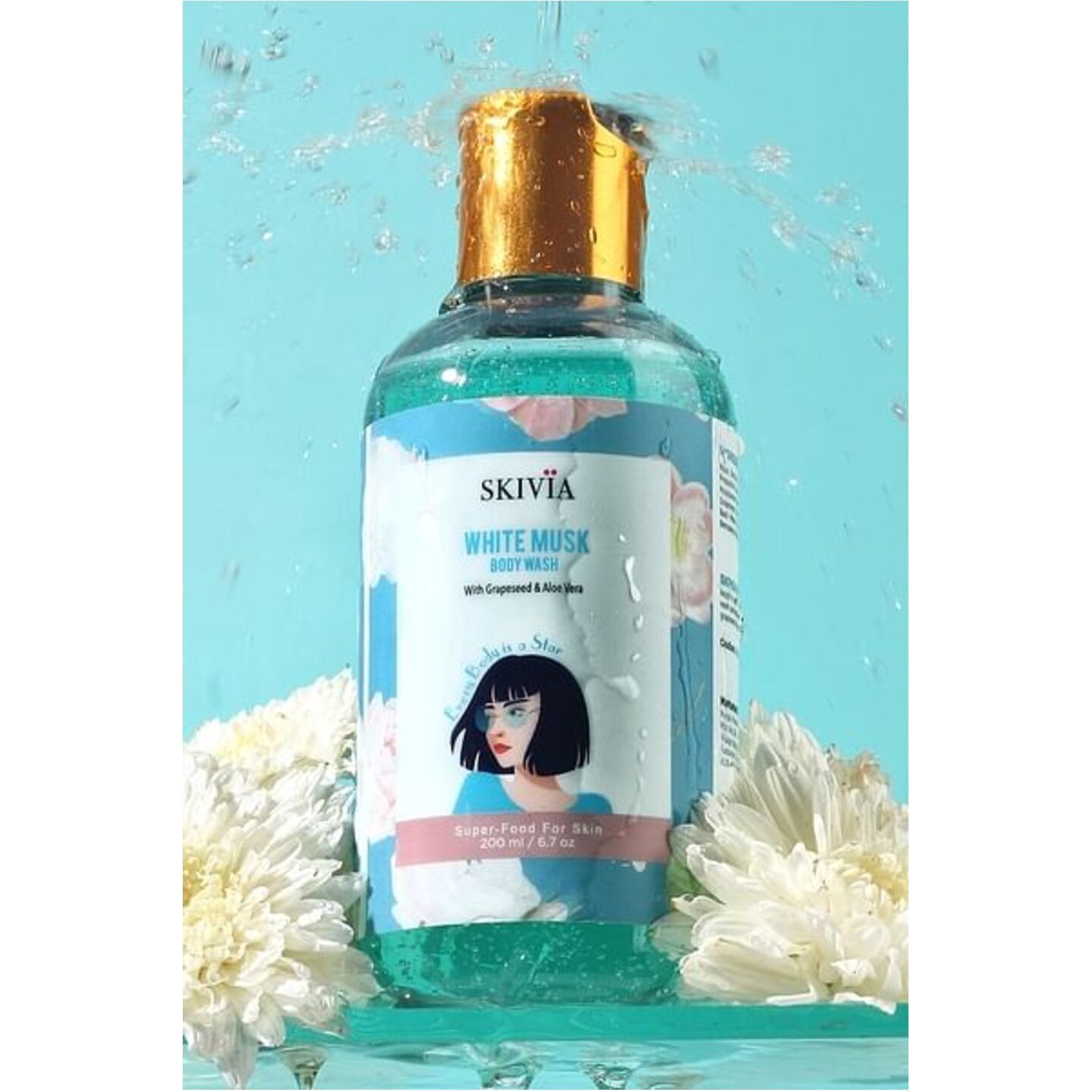 Skivia White Musk Body Wash With Grapeseed & Aloe Vera - 200 ml  