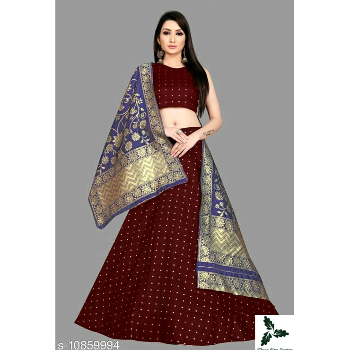 Jacquard Buti Lehenga Choli With Banarasi Dupatta
