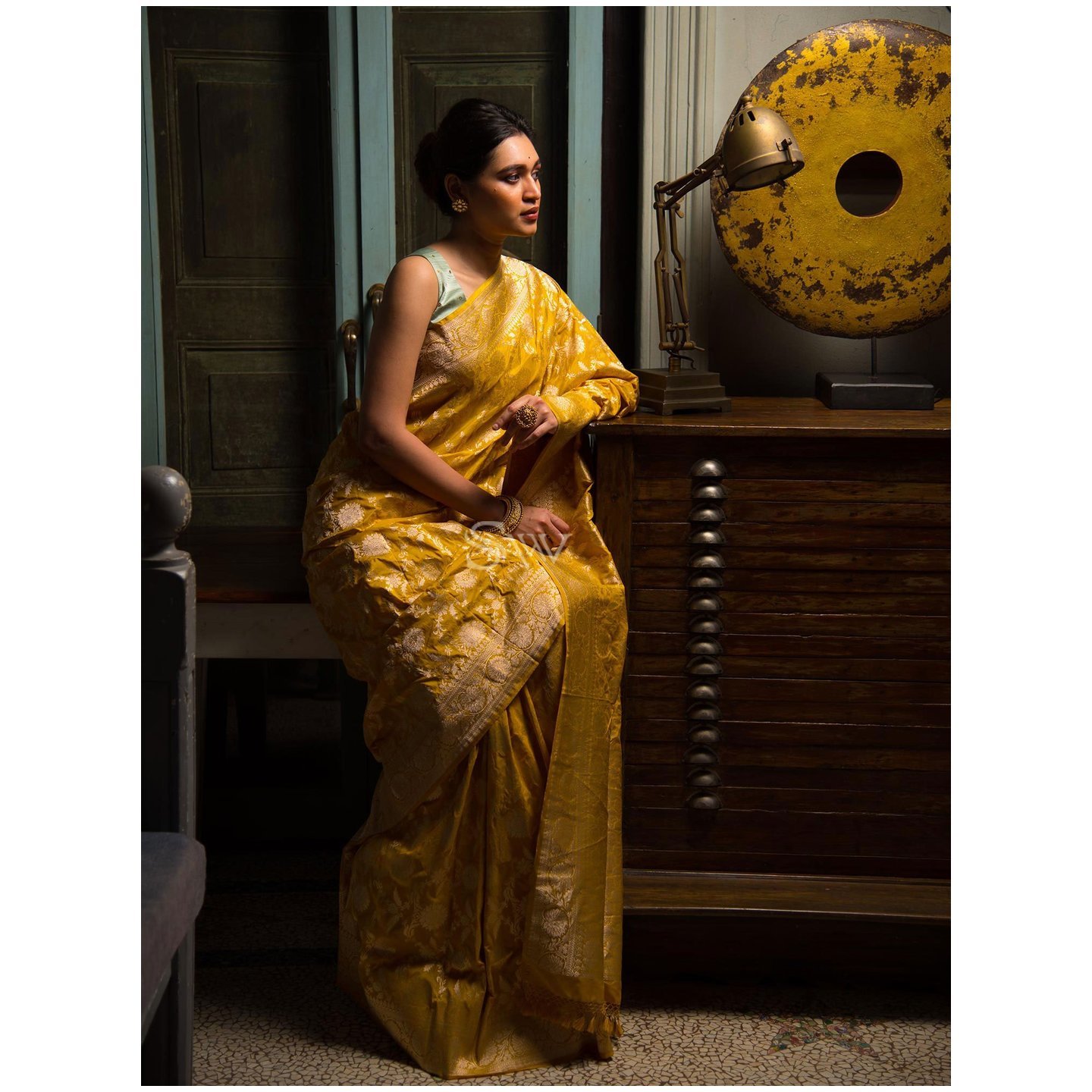 Yellow Uppada Katan Silk Handloom Banarasi Saree