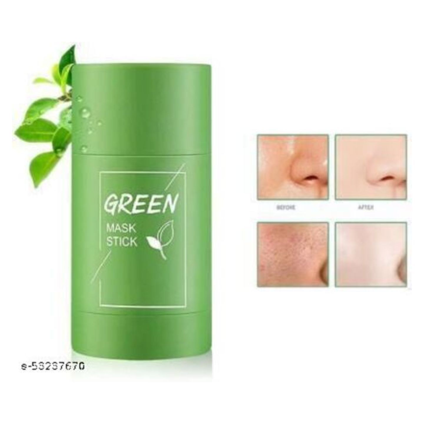 JASODANANDAN Green Tea Purifying Clay Stick Mask Oil Control Anti-Acne Eggplant Solid Fine,Portable Cleansing Mask Mud Apply Mask 40 g