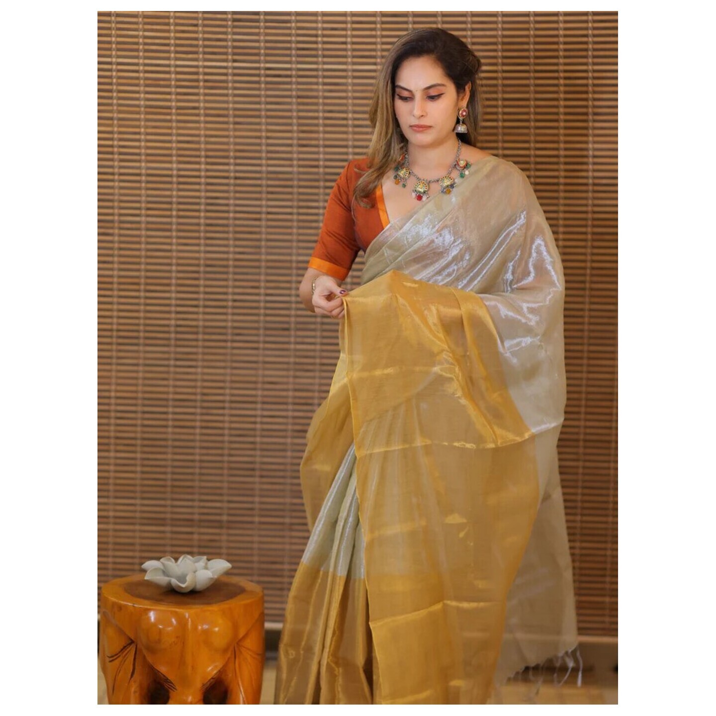 Swarna Bhagya (Tissue Mul Saree) 