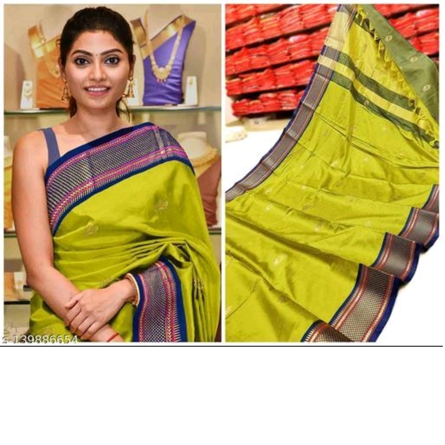 Traditional Paithani Cotton Silk  Sarees* Size-Free Size