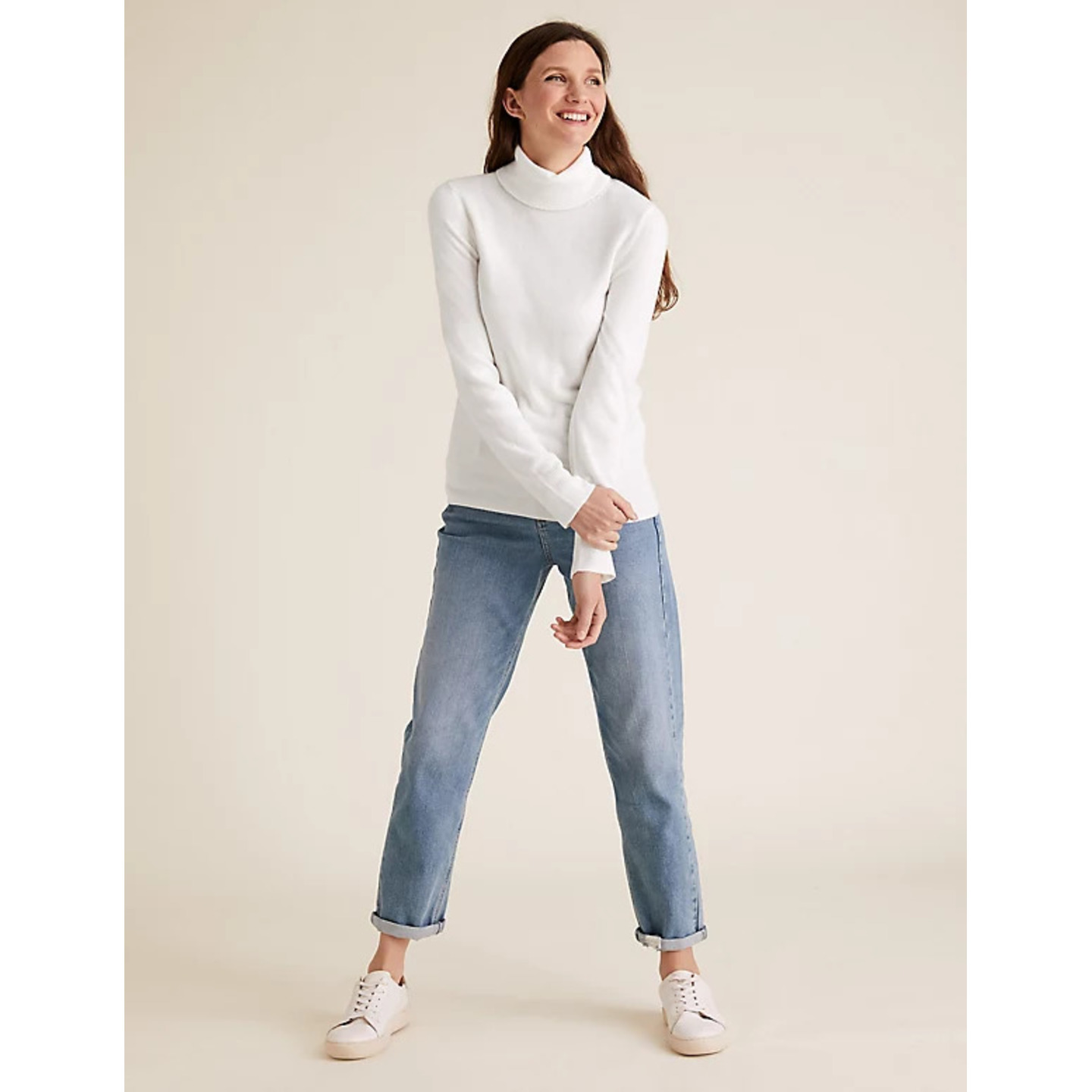 Supersoft Textured Roll Neck Jumper