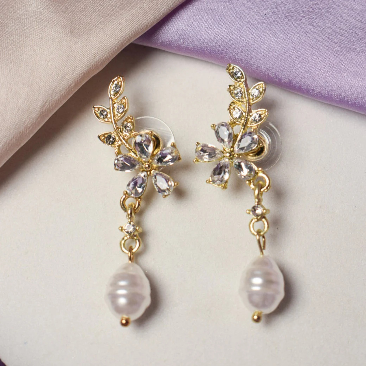 Petite Bloom Rhinestone Cascade Earring