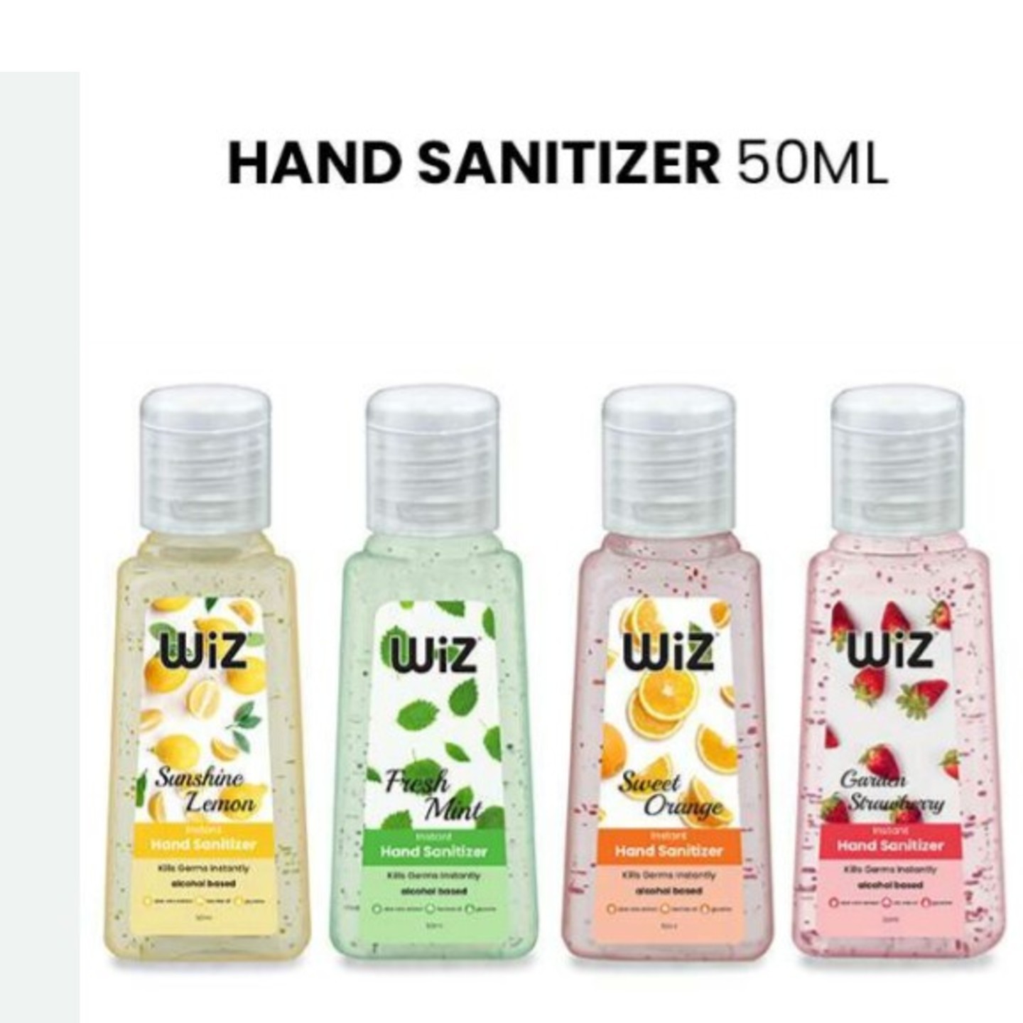 WIZ Premium Quality Hand Sanitizers Size Price variable see chart Sizes-50ml,100ml,200ml,250ml,