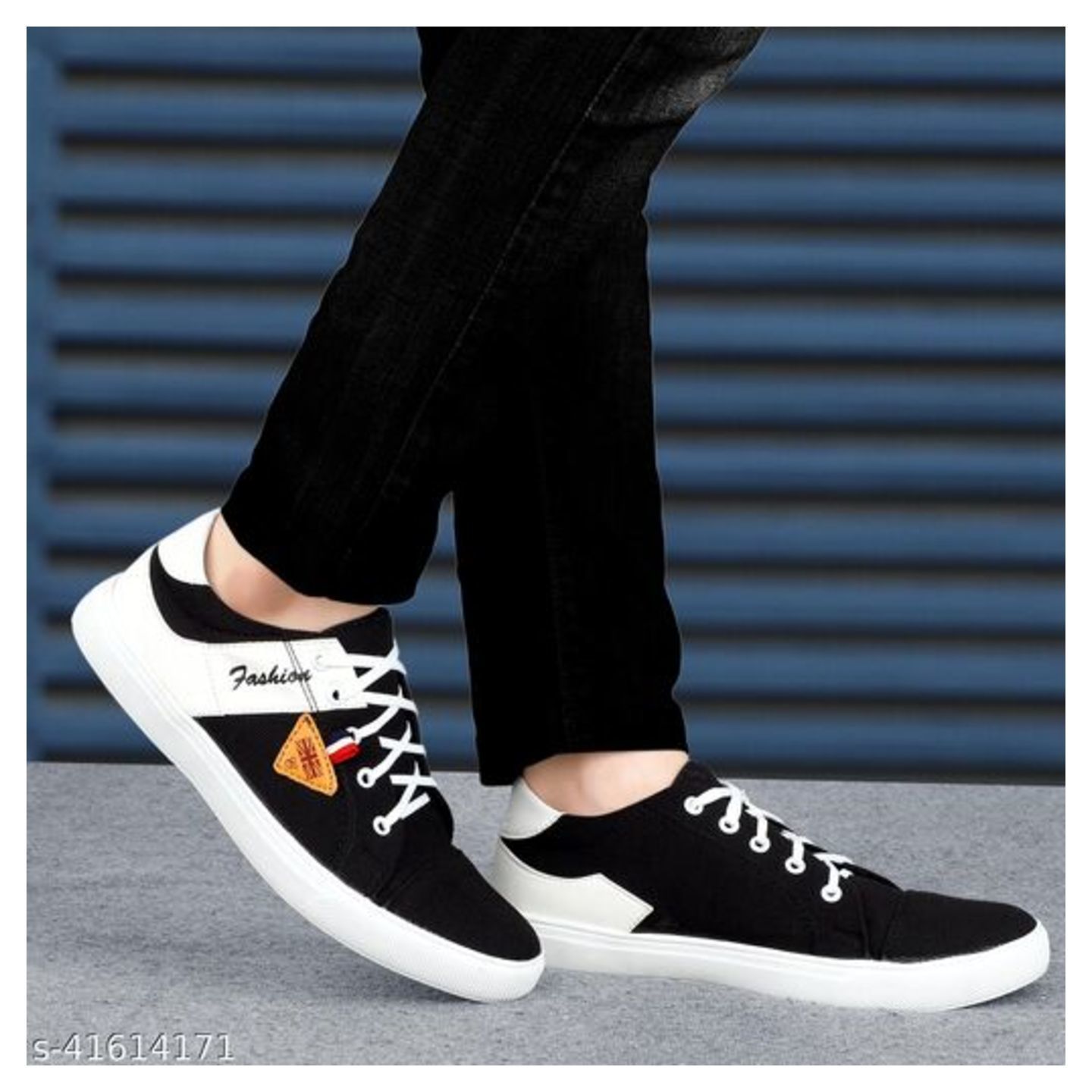 Faxian Men's Black Fabric Lace-up New Fashion Outdoor Trendy Lightweight Casual,Canvas Stylish Partywear Sneakers Shoes Boys Sneakers For Men