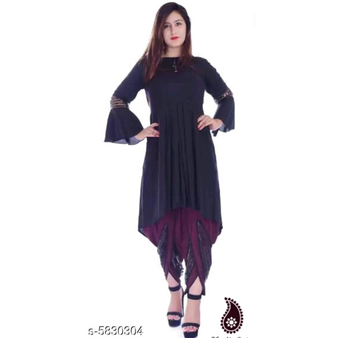 Womens Rayon Kurta Set With Tulip Pant