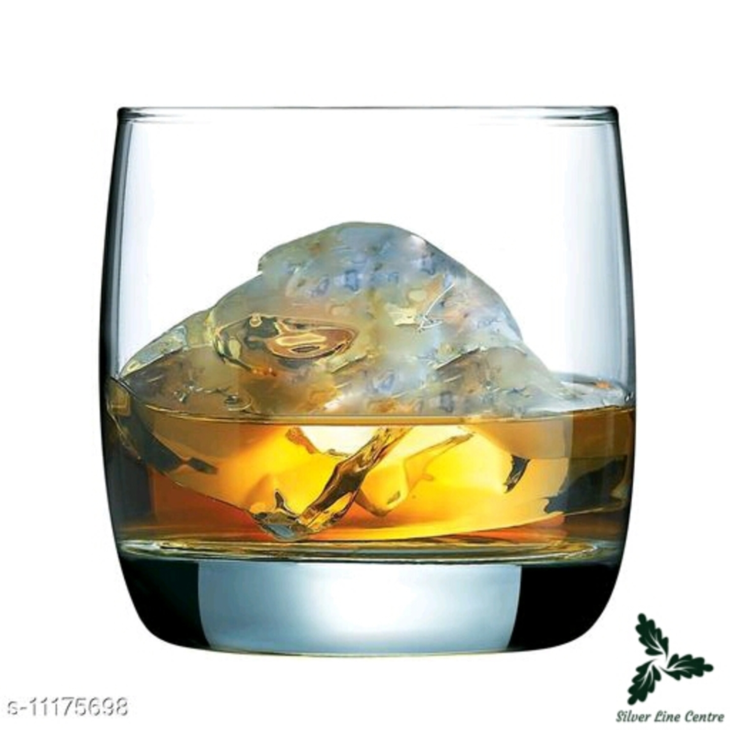 Parthiv Sales Weighted Bottom Round Shaped  Crystal Clear Whiskey,Scotch,Vodka,Juice Glass-300 ml-4pcs