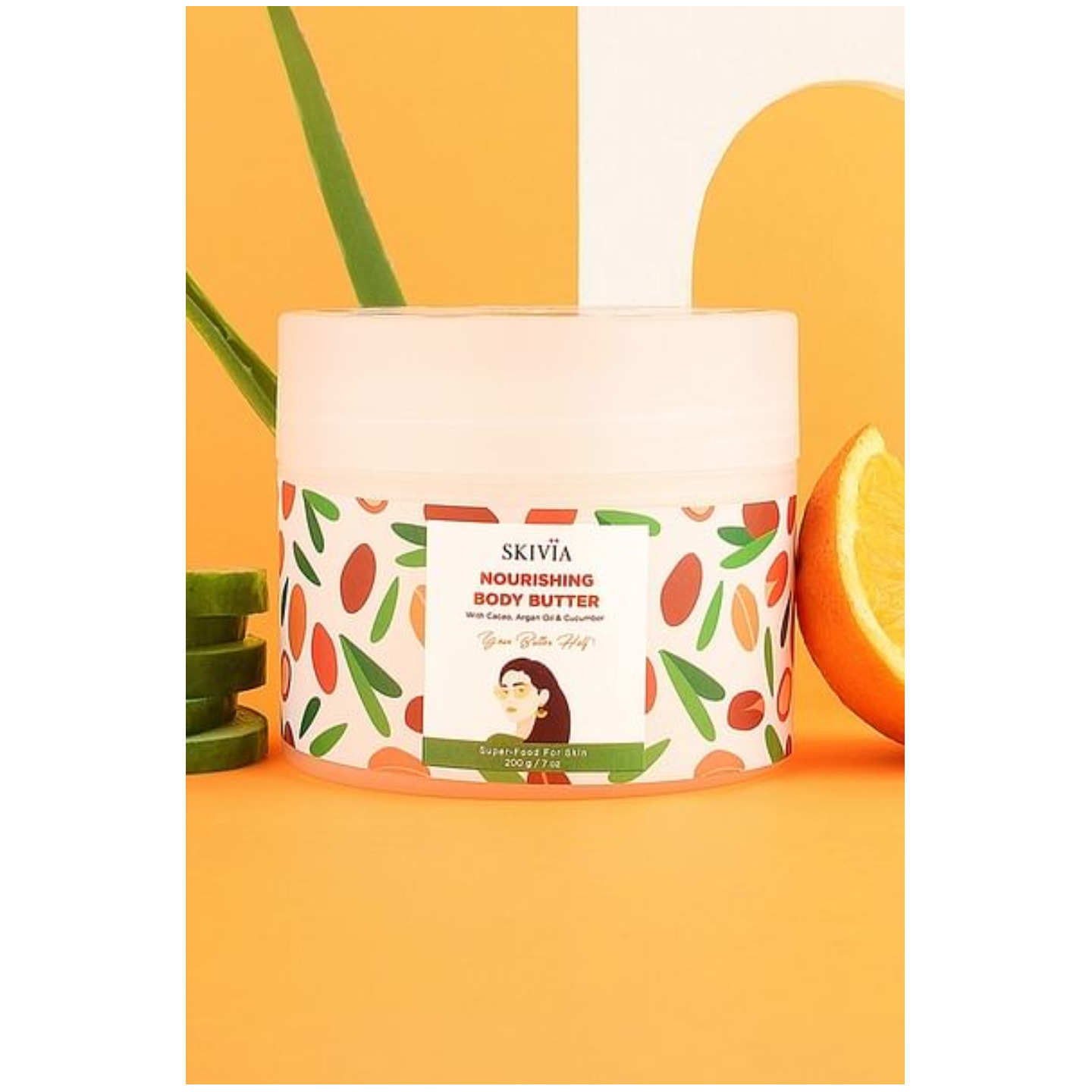 Skivia Nourishing Body Butter With Cacao, Argan Oil & Cucumber - 200 g Size- 200 gm