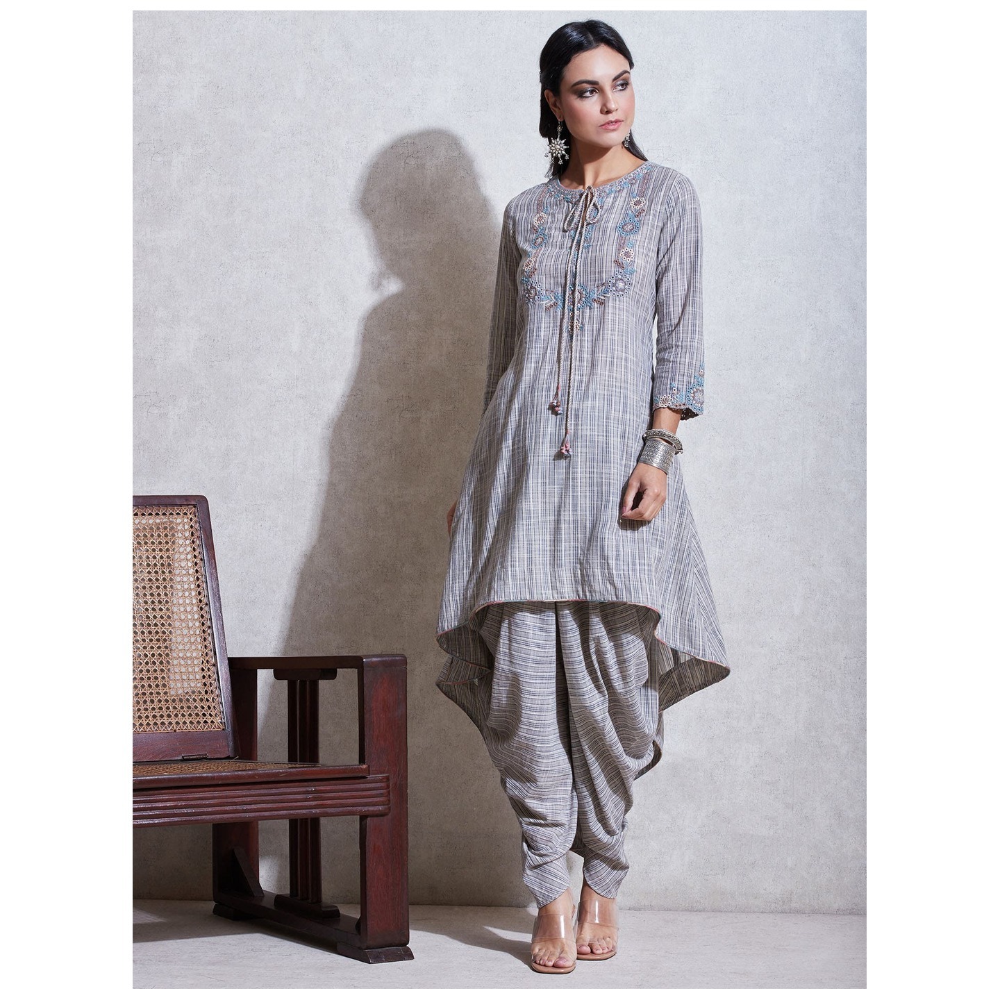 Grey Asymmetrical Cotton Ensemble