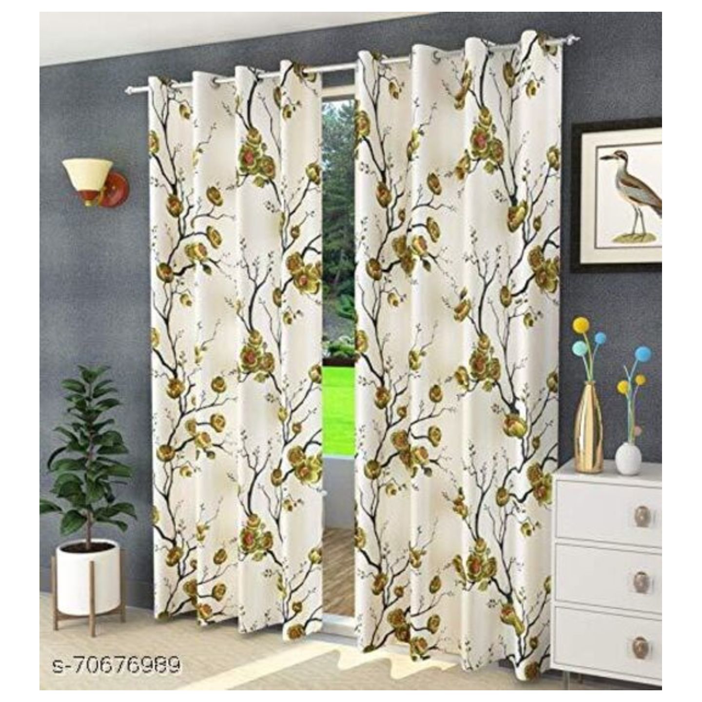 Floral Curtain Pack of 2