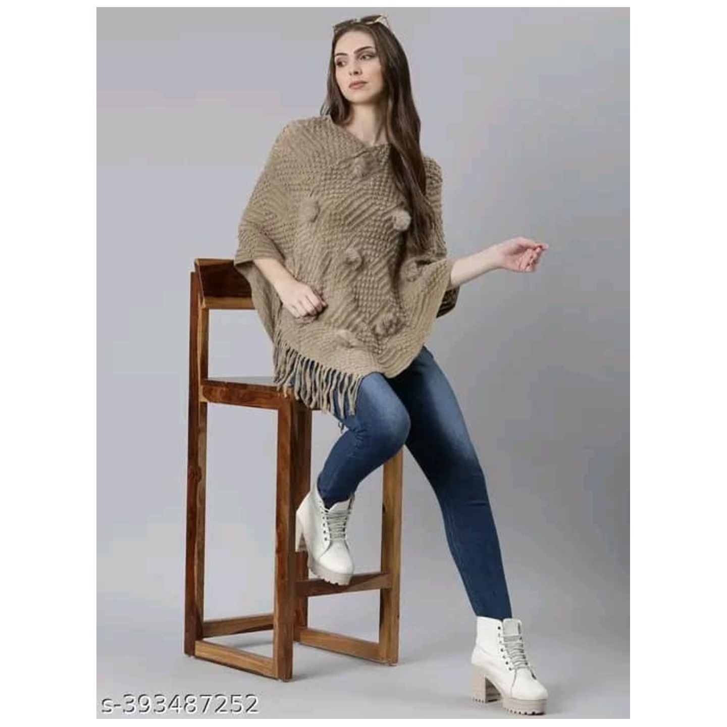 Women's Khaki Capes, Shrugs-Poncho