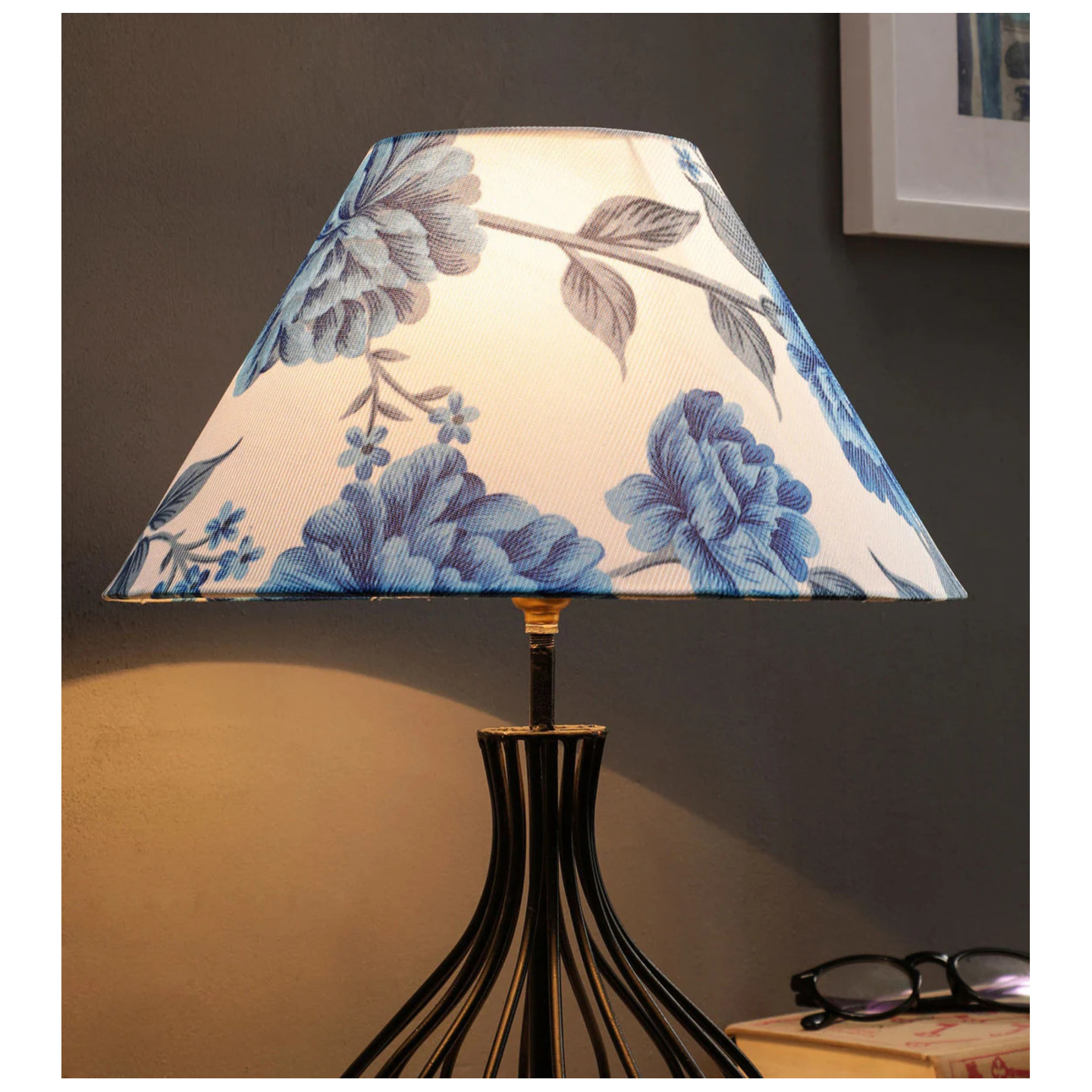 Blue Fabric Lamp Shade 