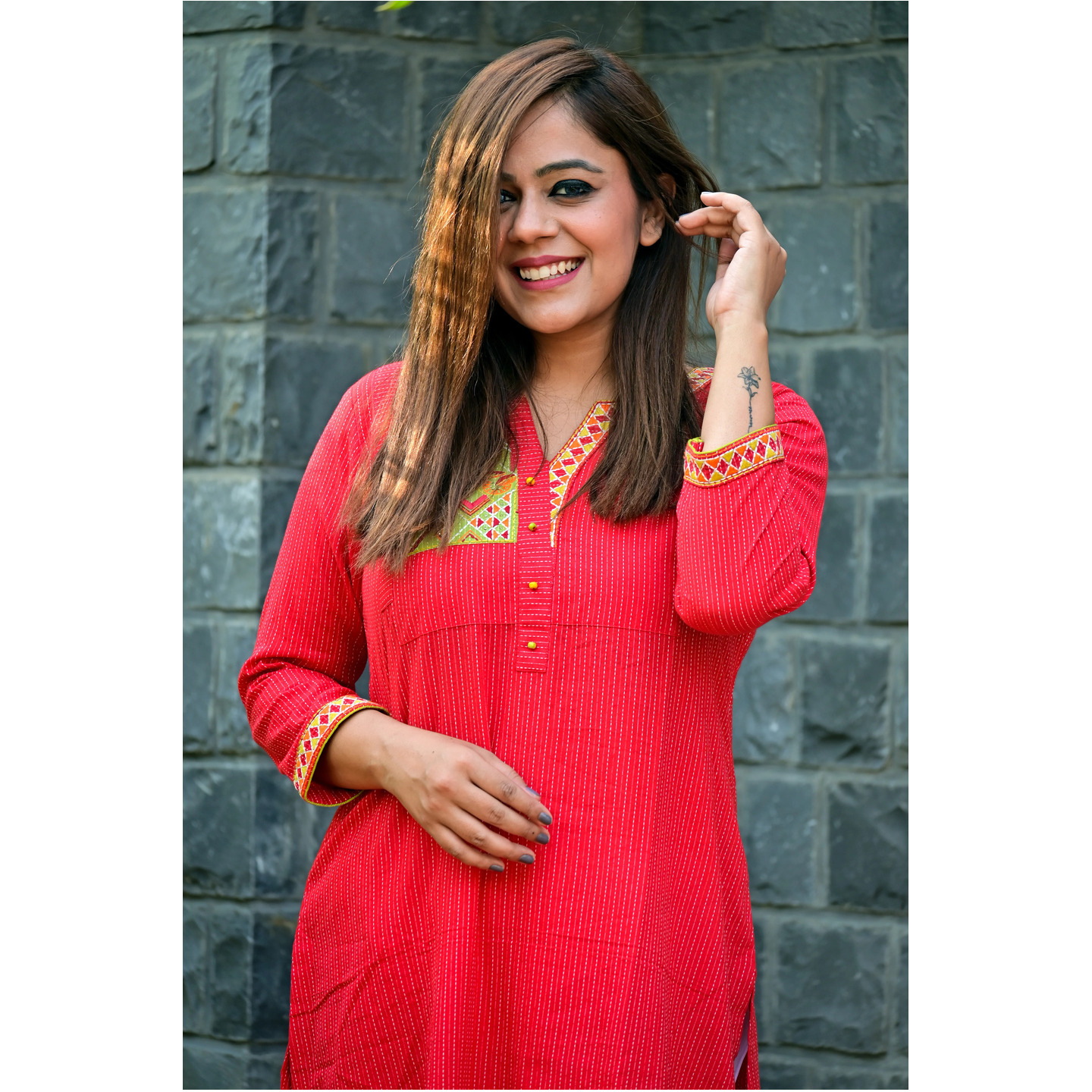 Beautiful Kurta Sets In Cotton Kantha Fabric With Intricate Embroidery